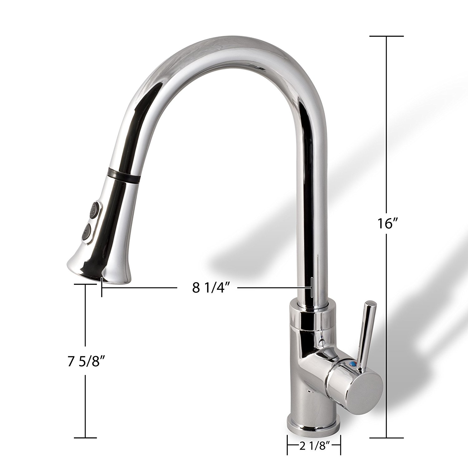 Huacho Chrome Kitchen Sink Faucet with Pull Down Spray